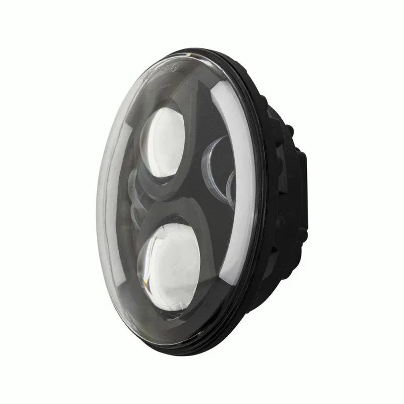 HE-BHL703 – METRA Headlight Assembly, LED Bulb CREE LED 10 Watt Black Housing Single 7 Inch Round With Partial Halo